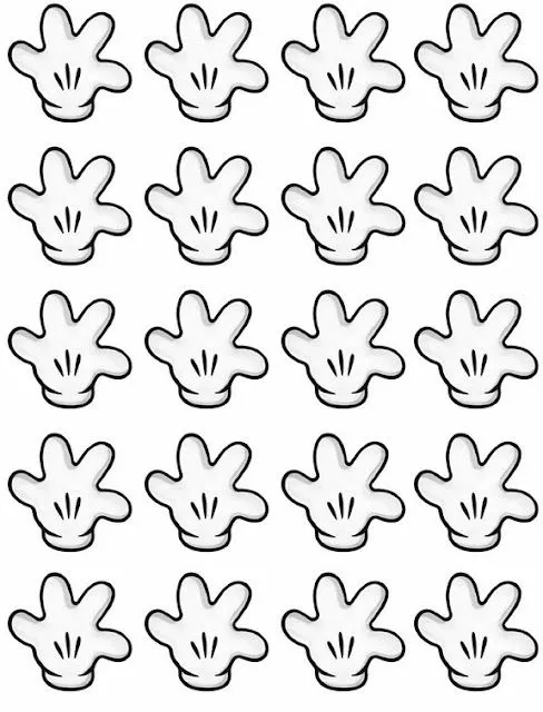 Molde del guante de Mickey. | Ideas y material gratis para fiestas ... Molde del guante de Mickey. | Ideas y material gratis para fiestas ...