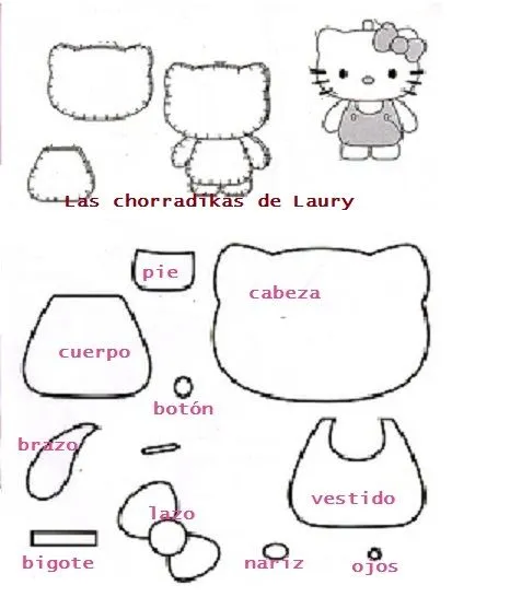 Moldes de Hello Kitty en foami - Imagui