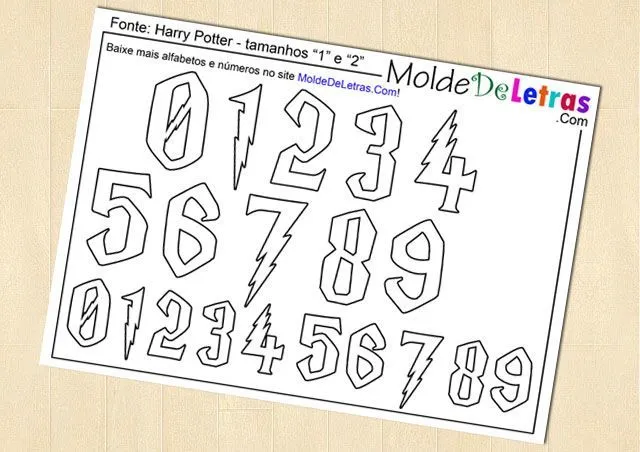 Molde de Letras e Números estilo Harry Potter | Riscos, pinturas ...