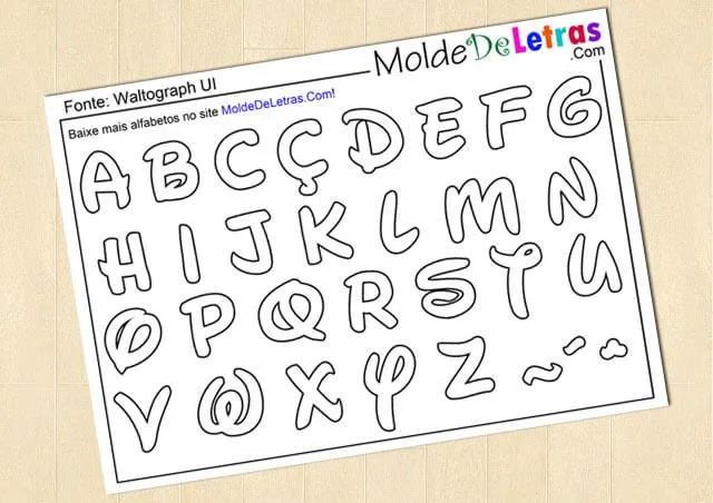 Molde de Letras e Números estilo Walt Disney Molde de Letras e Números estilo Walt Disney