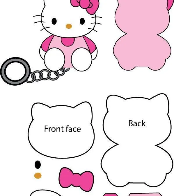 Molde para hacer un llavero de goma eva con forma de Hello Kitty | Hello kitty, Felt crafts, Dolls handmade Molde para hacer un llavero de goma eva con forma de Hello Kitty | Hello kitty, Felt crafts, Dolls handmade