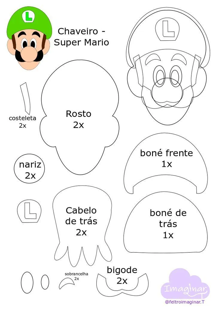 Molde Luigi en 2023 | Peluches de mario bros, Mario y luigi, Fiesta de cumpleaños de mario Molde Luigi en 2023 | Peluches de mario bros, Mario y luigi, Fiesta de cumpleaños de mario