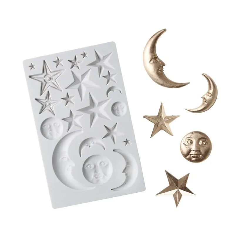 Molde de luna y estrellas - Etsy México