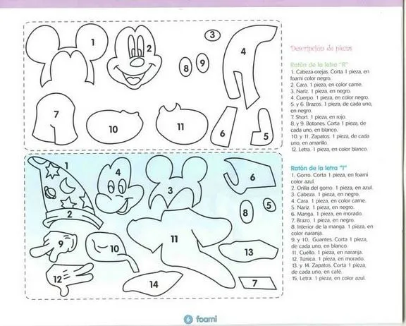 Molde para Mickey Mouse en foami - Imagui