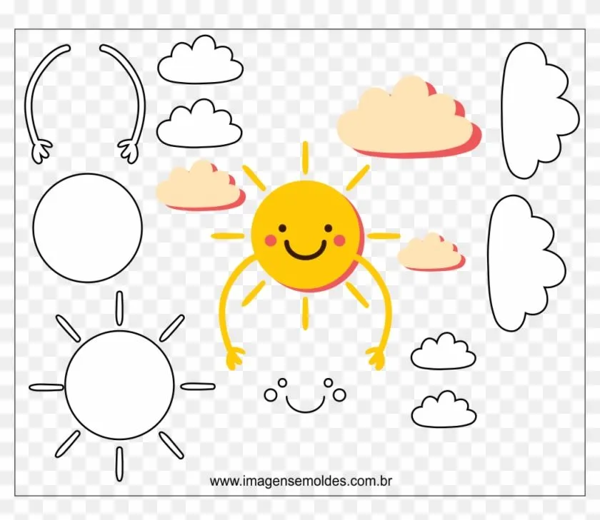 Molde De Nuvem E Sol Para Eva Feltro E Artesanato - Hippie - Free Transparent PNG Clipart Images Download Molde De Nuvem E Sol Para Eva Feltro E Artesanato - Hippie - Free Transparent PNG Clipart Images Download