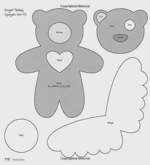 Molde de oso de fieltro: 19 moldes de oso de peluche - Creaciones Erika ? Molde de oso de fieltro: 19 moldes de oso de peluche - Creaciones Erika ?