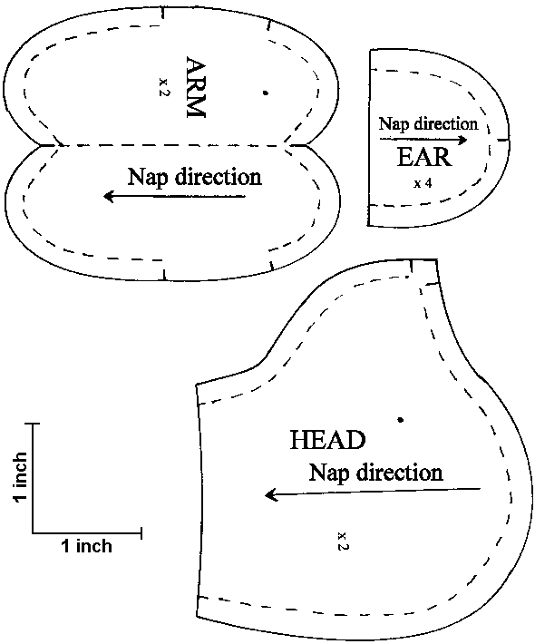 Patrones para hacer un oso de peluche gigante - Imagui