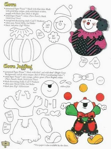 Molde de payaso en goma eva - Imagui