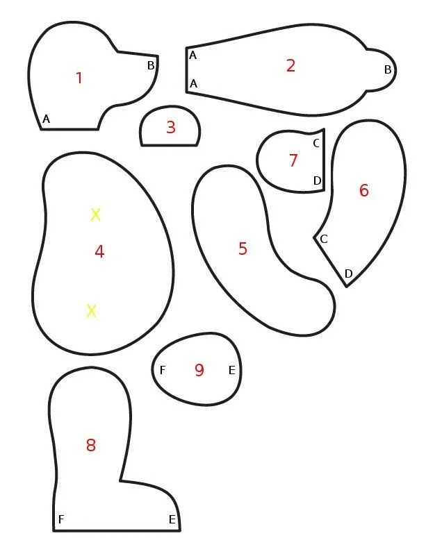 Patrones de osos de fieltro - Imagui