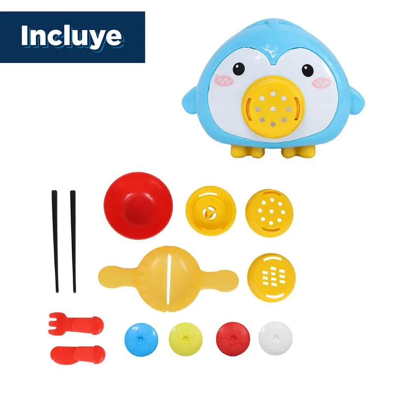 Molde de pinguino para hacer noodles de plastilina 4 colores - Miniso |  1000387999