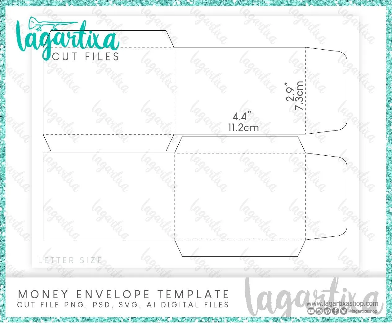 Molde Plantilla Template Sobre Regalo Dinero formatos PNG - Etsy México