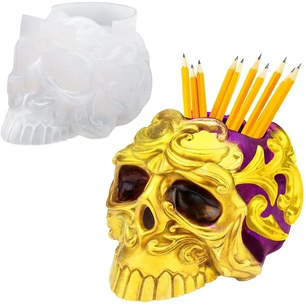 Molde de resina de calavera, moldes de resina para portalápices de calavera, moldes de silicona de c LingWen | Walmart en línea Molde de resina de calavera, moldes de resina para portalápices de calavera, moldes de silicona de c LingWen | Walmart en línea