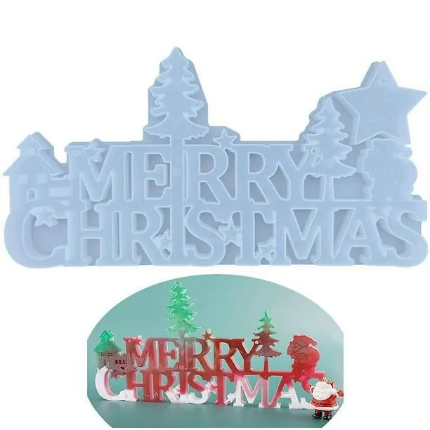 Molde de resina de silicona navideña, moldes de letras de Feliz Navidad en 3D, molde colgante de resina epoxi con signo de palabra de Feliz Navidad, decoraciones colgantes de Navidad para YONGSHENG Molde de resina de silicona navideña, moldes de letras de Feliz Navidad en 3D, molde colgante de resina epoxi con signo de palabra de Feliz Navidad, decoraciones colgantes de Navidad para YONGSHENG