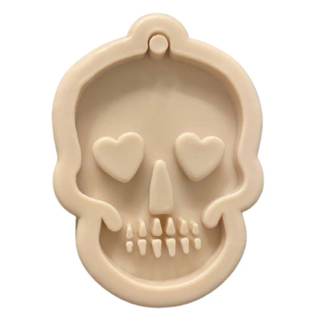 Molde de silicon calavera calaca con ojos de corazon halloween día de – chezmarblan Molde de silicon calavera calaca con ojos de corazon halloween día de – chezmarblan