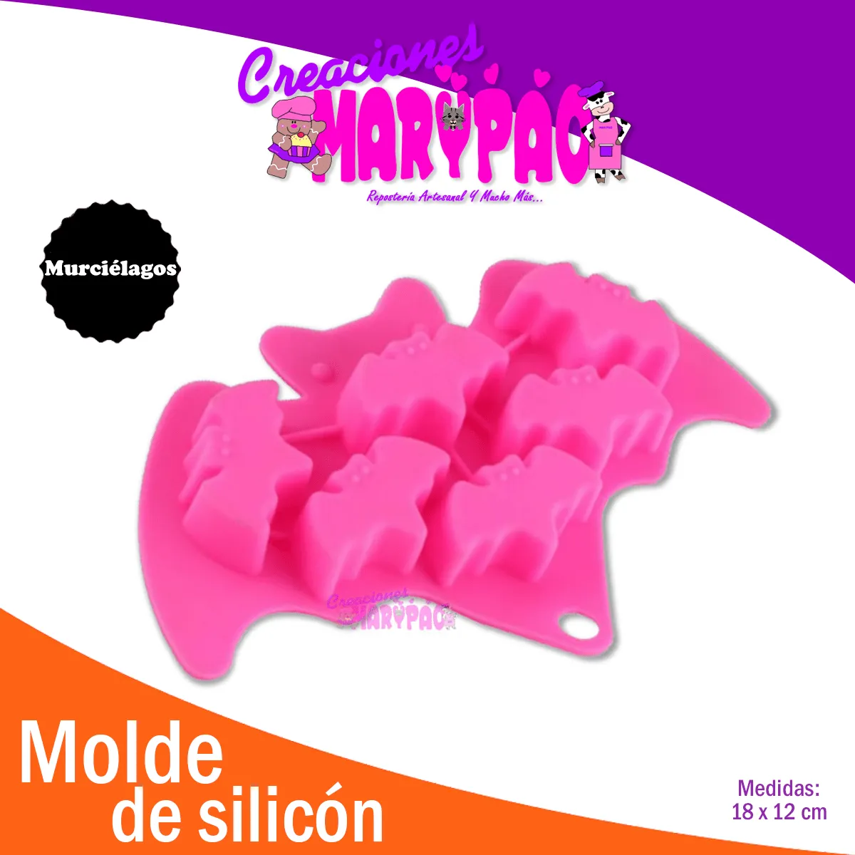Molde De Silicón Murciélago Halloween – Creaciones Marypao