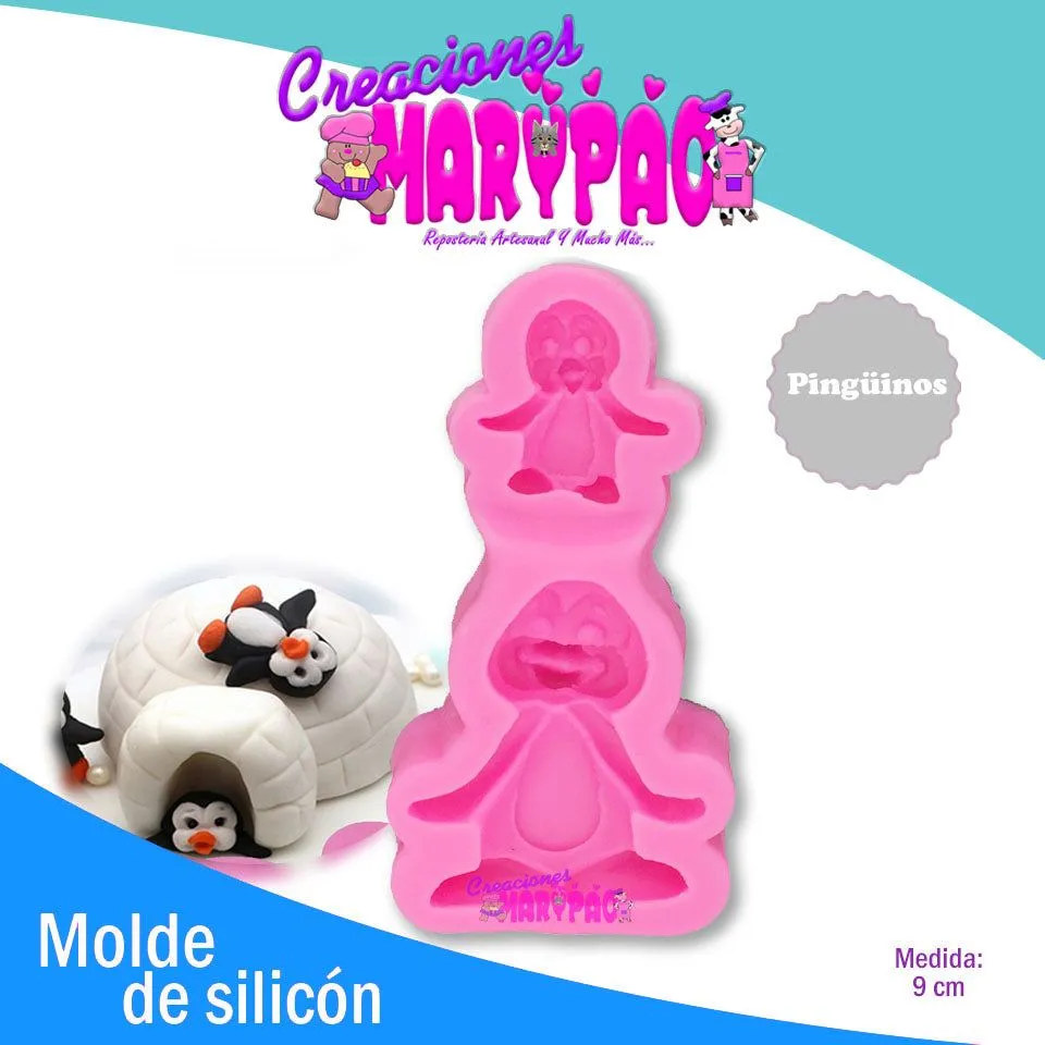 Molde De Silicón Pingüinos Navidad Fondant – Creaciones Marypao