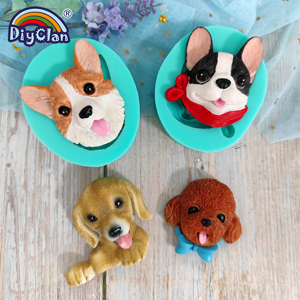 Molde de silicona 3D para perro Golden Retriever, forma de perro de peluche,  bricolaje, fabricación hecha a mano, vela, yeso, resina epoxi, molde para  Fondant, herramientas para hornear - AliExpress