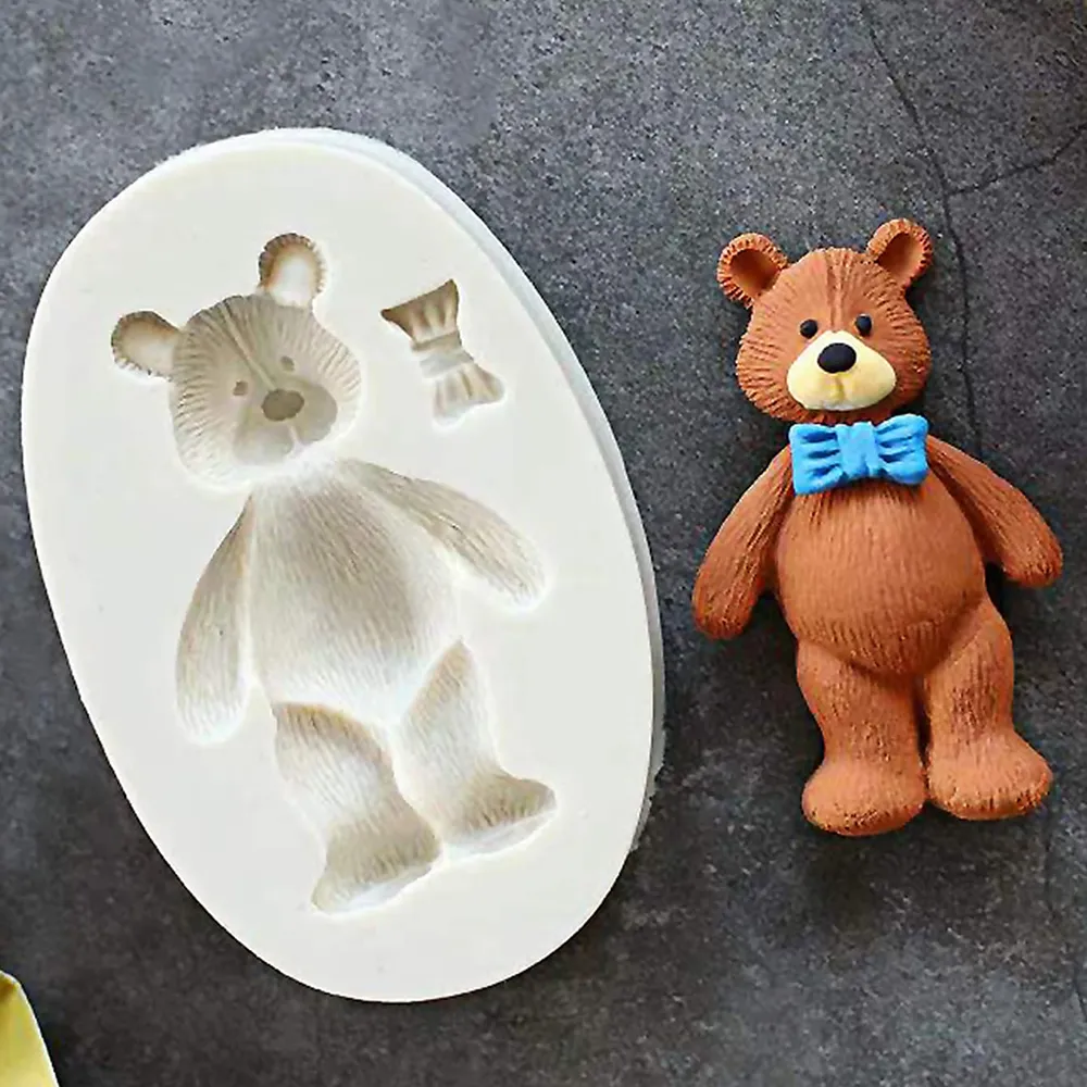 1 Molde De Silicona Con Forma De Oso, Molde De Fondant 3d Para Pudín De Bricolaje, 1 Molde De Silicona Con Forma De Oso, Molde De Fondant 3d Para Pudín De Bricolaje,