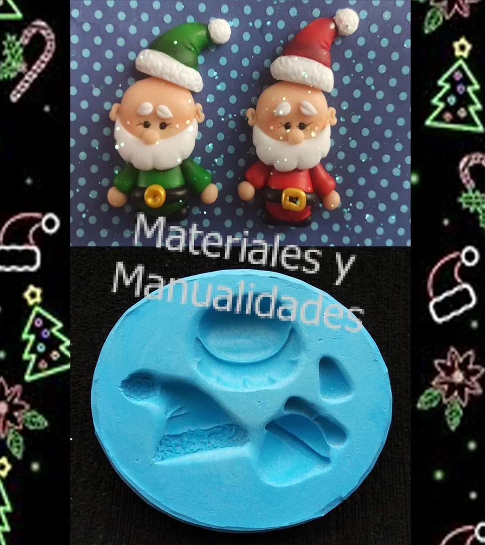 MOLDE EN SILICONA PAPA NOEL SANTA PARA PORCELANA FRÍA, MATERIALES PARA MANUALIDADES EN MASA FLEXIBLE FOAMY GOMA EVA PASTILLAJE Y DECORACIÓN DE TORTAS MOLDE EN SILICONA PAPA NOEL SANTA PARA PORCELANA FRÍA, MATERIALES PARA MANUALIDADES EN MASA FLEXIBLE FOAMY GOMA EVA PASTILLAJE Y DECORACIÓN DE TORTAS