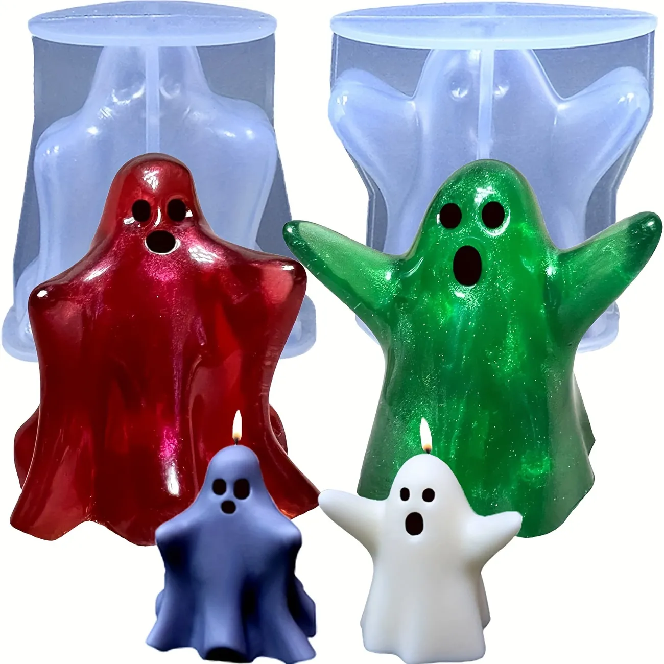 1 Molde De Silicona Para Hacer Velas De Fantasma De Halloween, Moldes De Silicona 3d Ghost 1 Molde De Silicona Para Hacer Velas De Fantasma De Halloween, Moldes De Silicona 3d Ghost