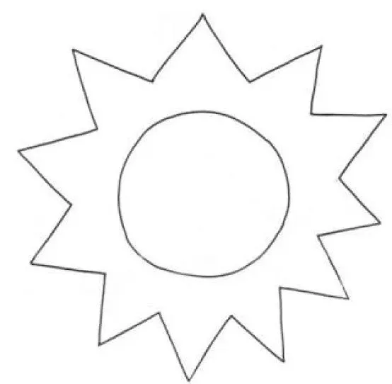 Molde de sol grande para imprimir - Imagem para colorir e recortar Molde de sol grande para imprimir - Imagem para colorir e recortar