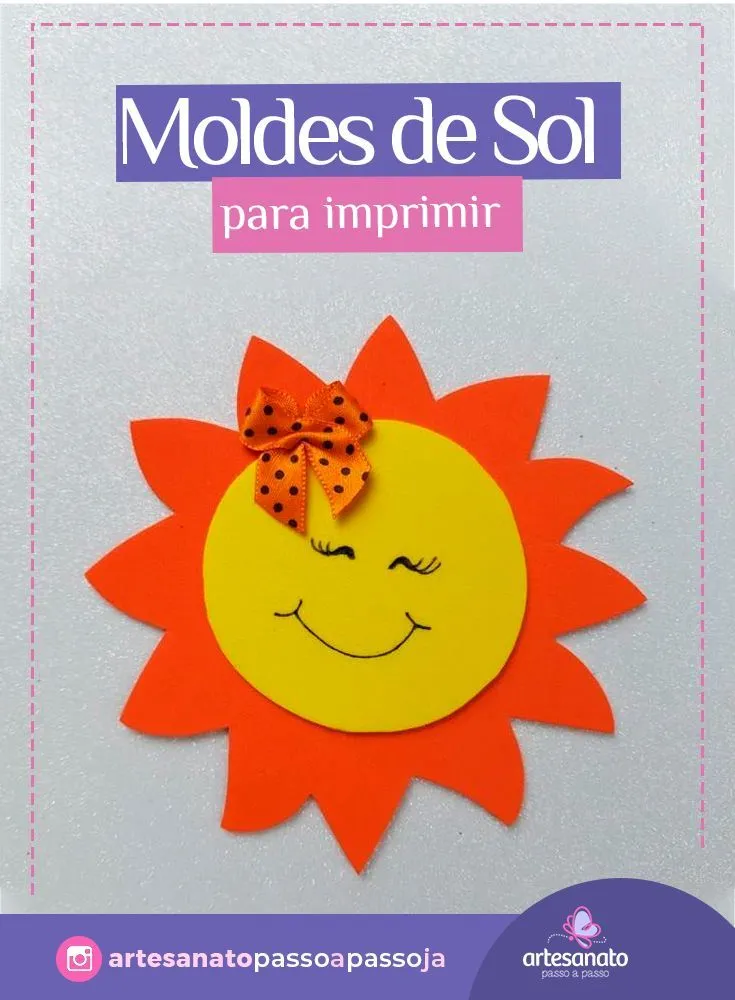 Molde de Sol para imprimir - Artesanato Passo a Passo! | Molde, Moldes em eva, Sol para imprimir Molde de Sol para imprimir - Artesanato Passo a Passo! | Molde, Moldes em eva, Sol para imprimir