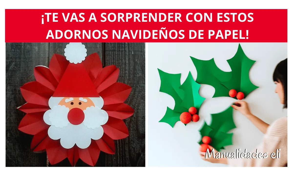 CON MOLDE: ¡Te Vas A Sorprender De Estos Adornos Navideños Hechos Con Papel! - Manualidades eli CON MOLDE: ¡Te Vas A Sorprender De Estos Adornos Navideños Hechos Con Papel! - Manualidades eli