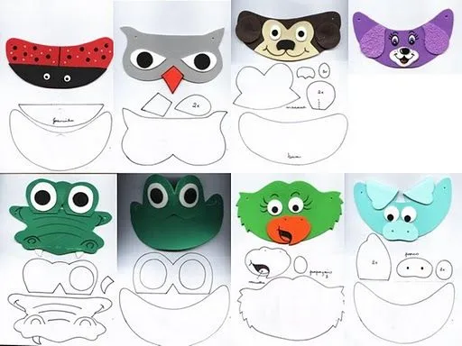 Moldes para viseras de animales en foami - Imagui