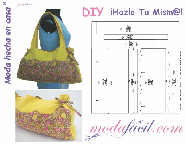 Moldes de 10 bolsos y maletines para mujer - Modafacil.DIY Moldes de 10 bolsos y maletines para mujer - Modafacil.DIY