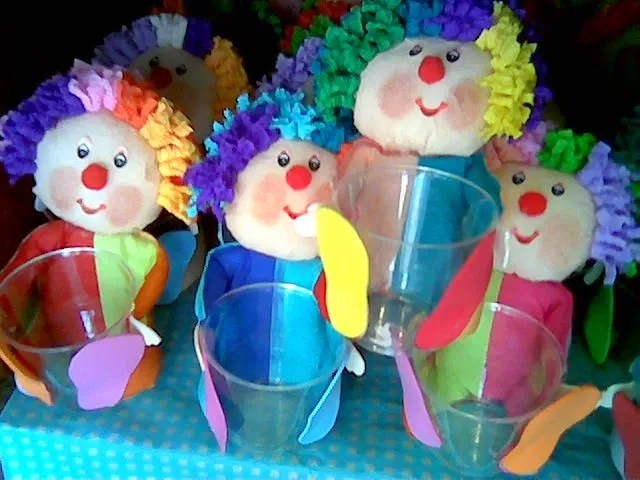 Dulceros de payasos para fiesta infantil - Imagui