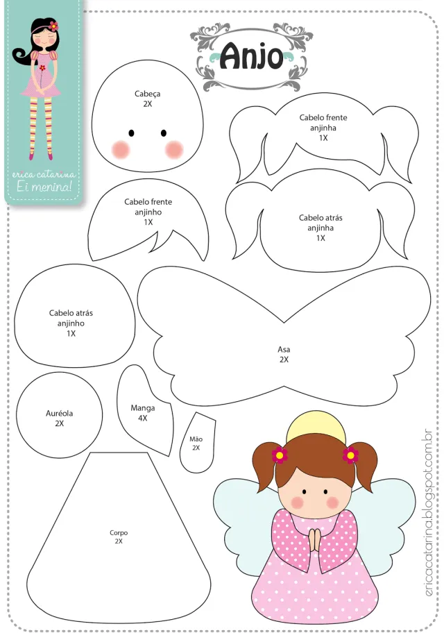 Moldes para hacer angelitos de fieltro | Felt crafts patterns, Felt crafts, Felt christmas ornaments Moldes para hacer angelitos de fieltro | Felt crafts patterns, Felt crafts, Felt christmas ornaments