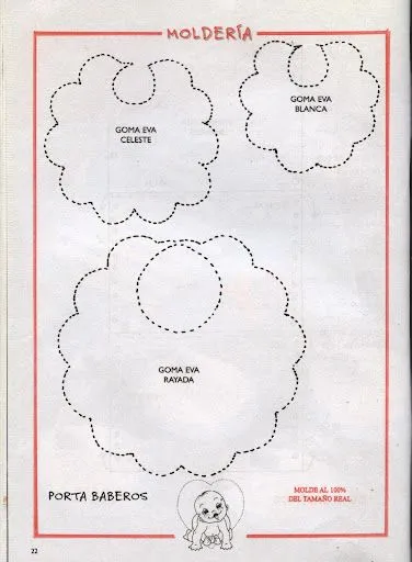 Moldes de baberos para baby shower - Imagui