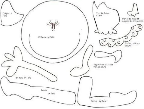 Molde fofucha bailarina - Imagui