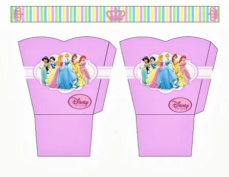 Moldes de cajitas golosineras de Princesas | Princesas Disney Moldes de cajitas golosineras de Princesas | Princesas Disney