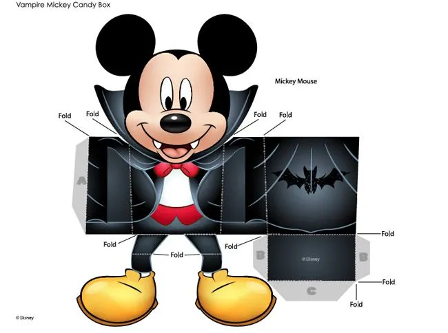 Moldes de cajitas de Mickey - Imagui