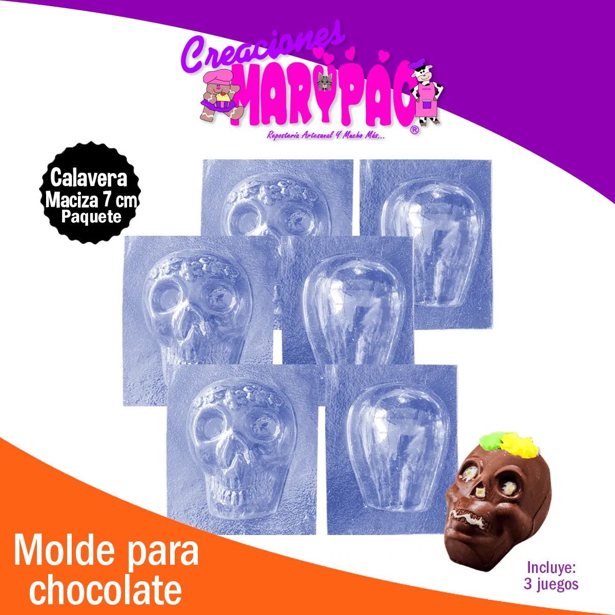 Moldes Calaveras De Chocolate 7 cm Macizas Dia de Muertos – Creaciones Marypao Moldes Calaveras De Chocolate 7 cm Macizas Dia de Muertos – Creaciones Marypao