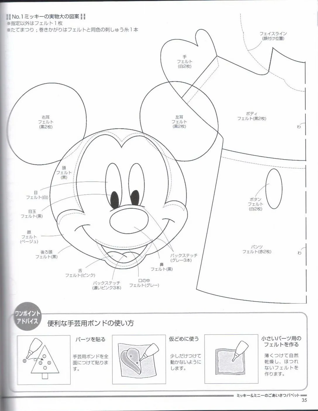 los patrones de la cara son los mismo para mickey, y minnie, solo que ... los patrones de la cara son los mismo para mickey, y minnie, solo que ...