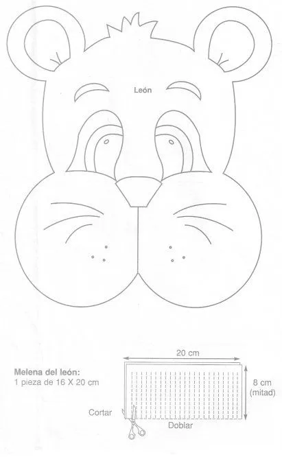 Moldes caritas de leones - Imagui
