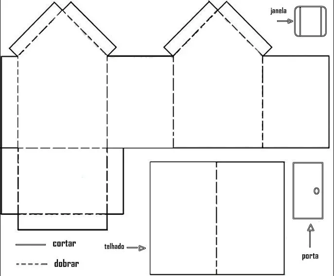 Moldes para hacer casas de cartón - Imagui