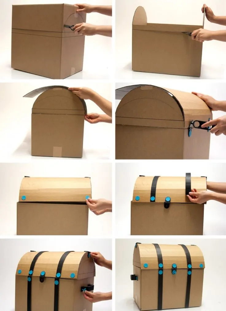 Moldes para hacer cofres de piratas | fiesta pirata | Pinterest