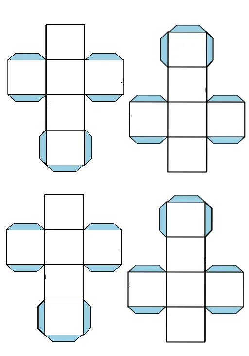 5 moldes de cubos en una hoja (2,4,6,9,12) « PARA JEFATURAS ...