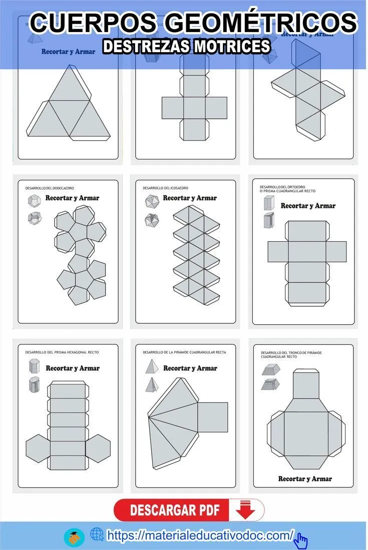 MOLDES CUERPOS GEOMÉTRICOS | Figuras geometricas para recortar, Geometrico, Figuras geometricas para armar MOLDES CUERPOS GEOMÉTRICOS | Figuras geometricas para recortar, Geometrico, Figuras geometricas para armar