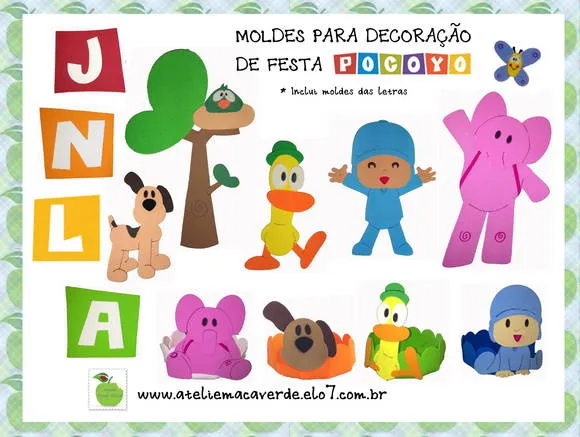 MOLDES DECORAÇÃO FESTA POCOYO | Ateliê Maçã Verde | Elo7 MOLDES DECORAÇÃO FESTA POCOYO | Ateliê Maçã Verde | Elo7