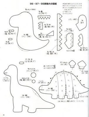 Moldes de dinosaurios en goma eva - Imagui