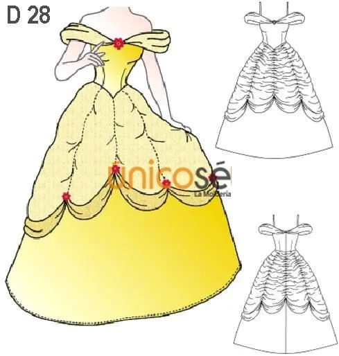 DISFRAZ PRINCESA DE CUENTO (LA BELLA Y LA BESTIA). | MOLDES ... DISFRAZ PRINCESA DE CUENTO (LA BELLA Y LA BESTIA). | MOLDES ...