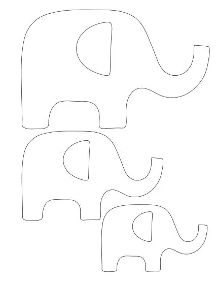 Moldes para hacer elefantes con fieltro -