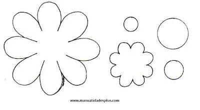 Moldes para flores de fieltro - Imagui
