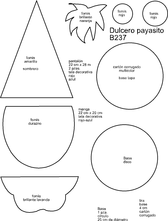 Moldes para payaso de fomi - Imagui