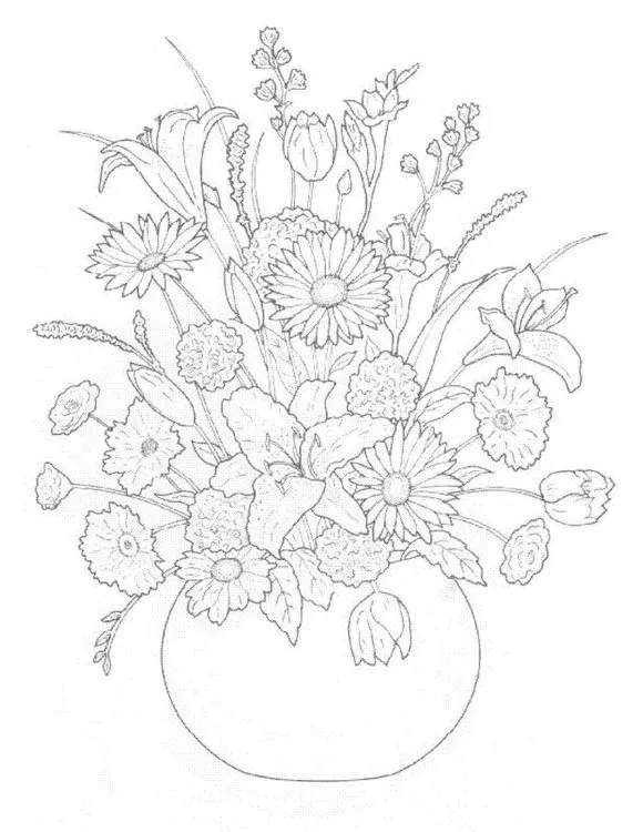 Dibujos para colorear de Ramos de flores, Plantillas para colorear ... Dibujos para colorear de Ramos de flores, Plantillas para colorear ...