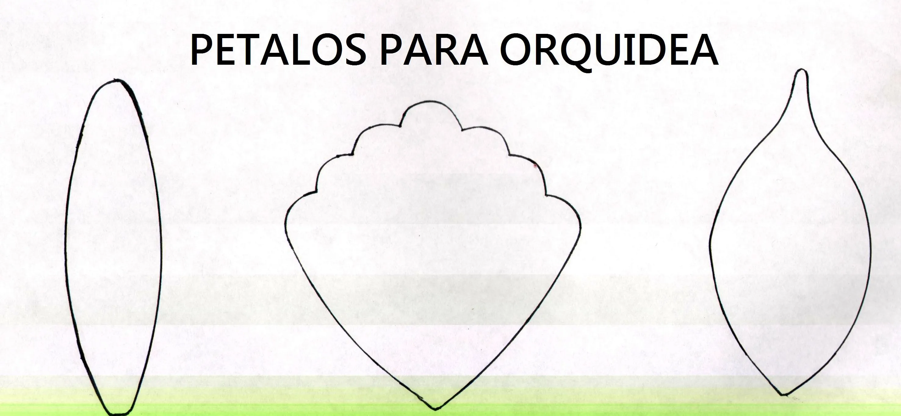 Este es el patrón básico para elaborar flores tipo orquídea. Con ...